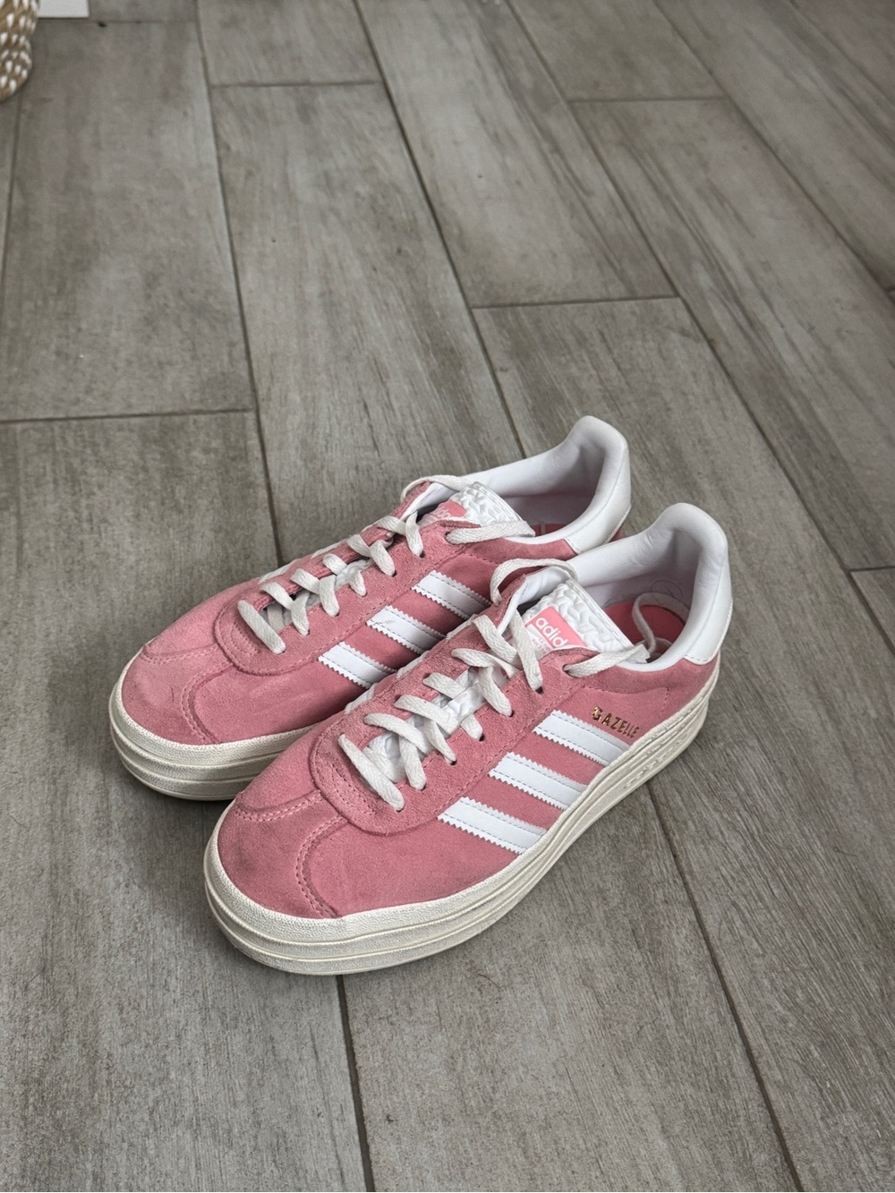 adidas pink gazelle platform sneakers